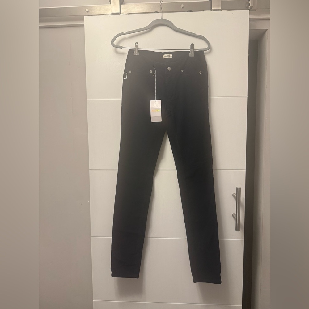 Zadig & Voltaire Eva Velours Black Faux Noir Cordouroy Jeans Size 27